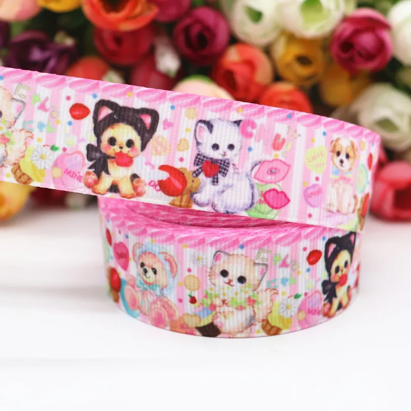 10 ярдов 1 дюйм 25 мм корсажные ленты с принтом фруктов/животных для бантов волос