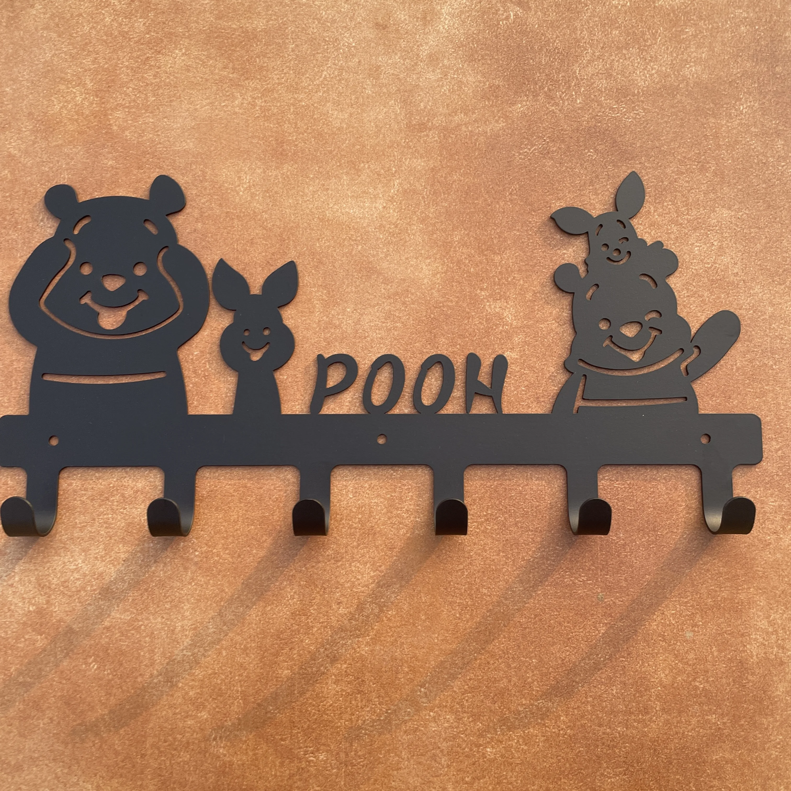 

INS Cute Bear Cartoon Free Nail Iron Key Holder Children Room Decoration Clothes Metal Hanger Wall Hanging Door Coat Rack Hook