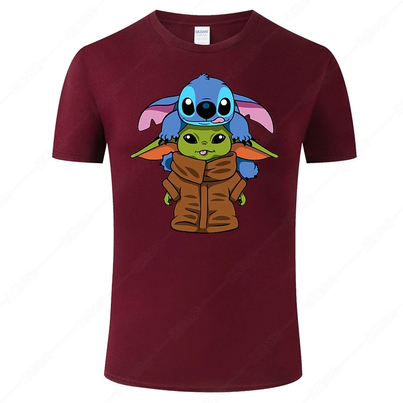 2021 летняя хлопковая футболка с коротким рукавом Забавная детская Yoda мужская и