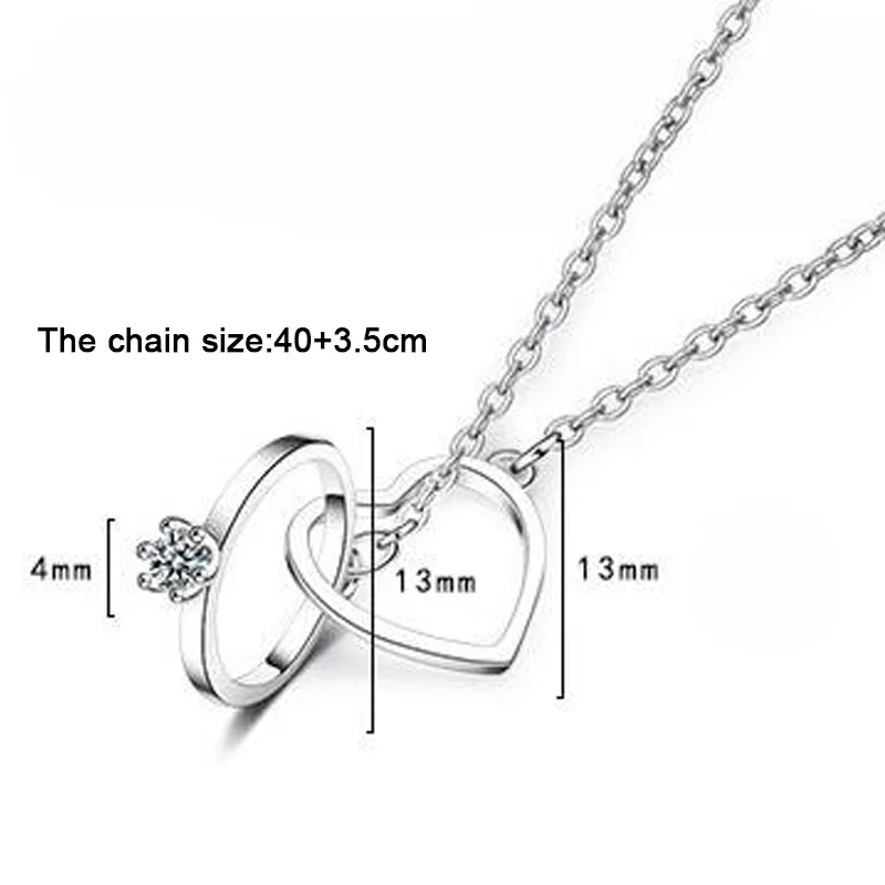 Корейская мода серебряное розовое золото цвет сердце круг кулон ожерелье Collare