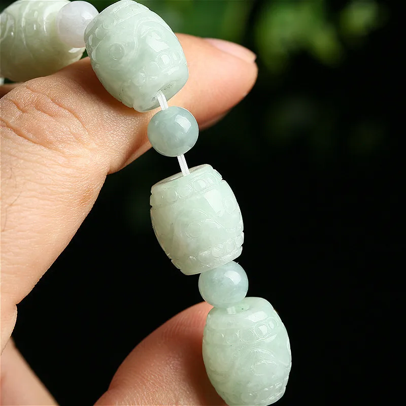 Натуральный Изумрудный нефритовый бисер эластичное украшение очаровательный