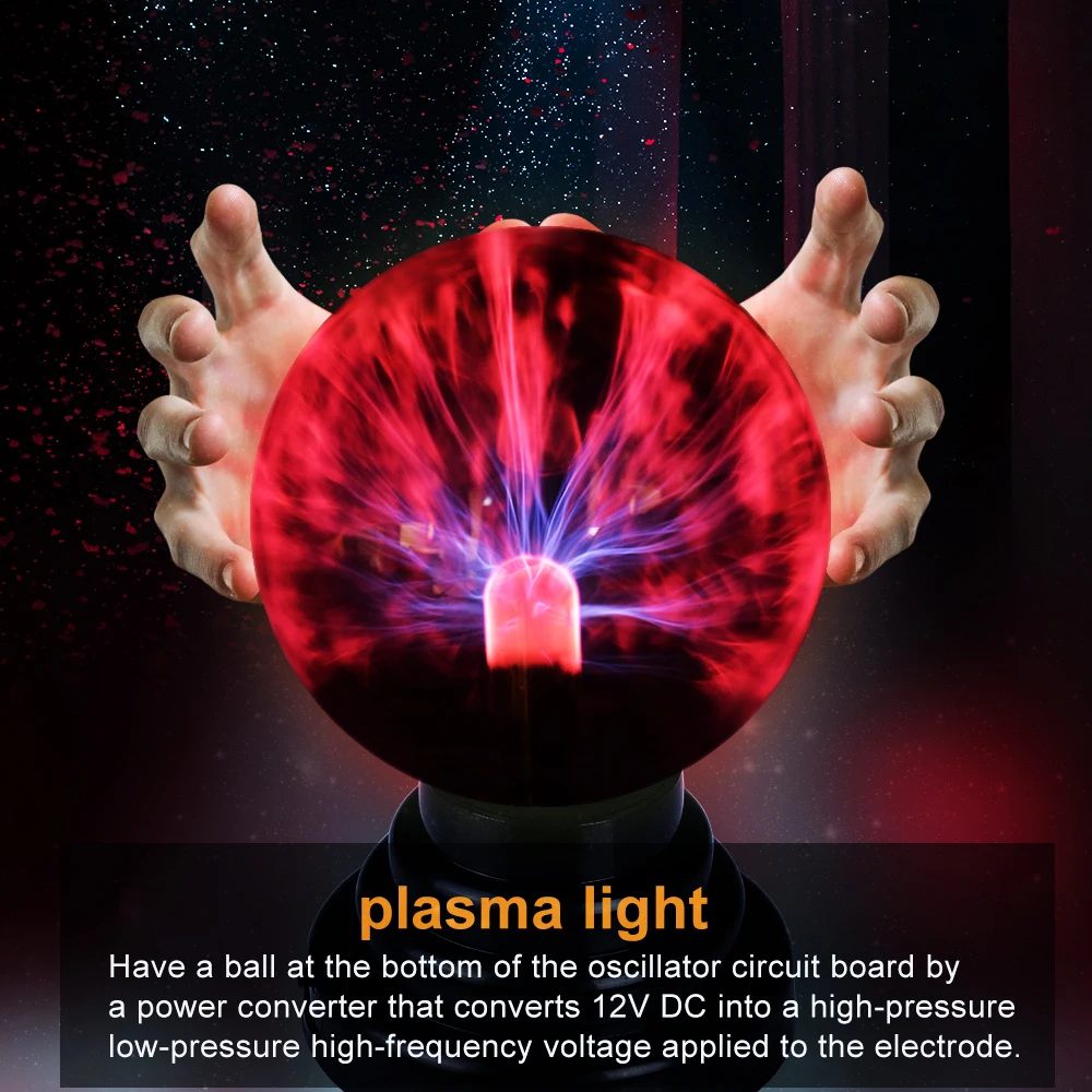 Новый светильник ing Glass Magic Plasma стеклянный шаровой настольный s Sphere ночник детский