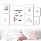 Девушка лак для ногтей линия Цитата скандинавский стены Искусство Холст Живопись скандинавские плакаты и принты стены картины для гостиной Декор