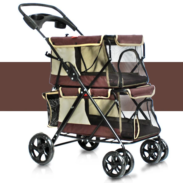 Переносная двухэтажная Складная коляска для собак/кошек 20 кг переноска