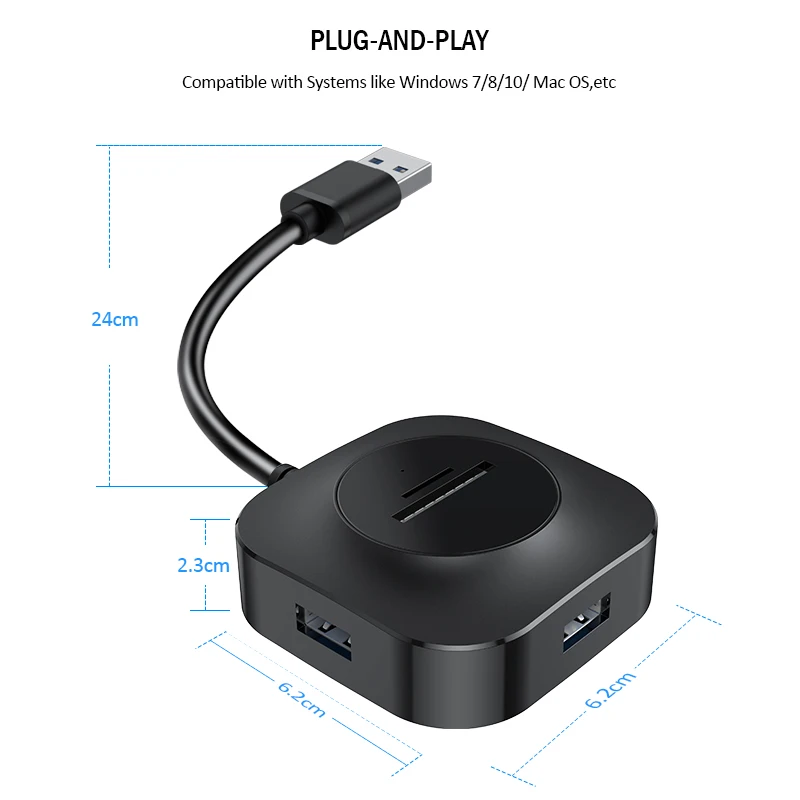 TeckNet USB 3 0 концентратор Мульти сплиттер 5 портов расширитель несколько 2 адаптер