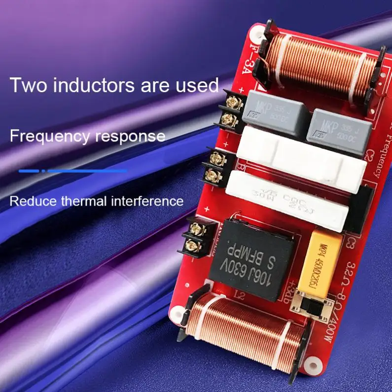

F3A 400W 2 Way Audio Speaker Crossover Treble + Midrange + Bass Independent Crossover Speakers Filter Frequency Dividers