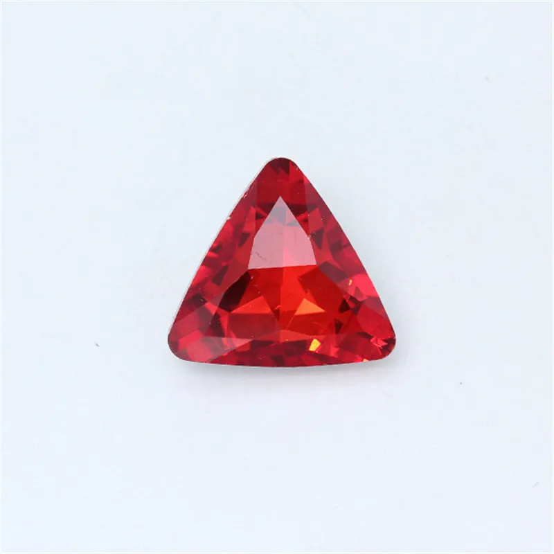 Red 8mm 10 шт. треугольные хрустальные 3D Подвески для ногтей Белые AB Стразы с серебряным острым дном голографическое искусство ногтей украшение маникюр - Цвет: Red 8mm