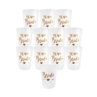 12pcs bachelor party plastic cup team bride wedding decoration bride to be drinking cups hen party decor translucent supplies
