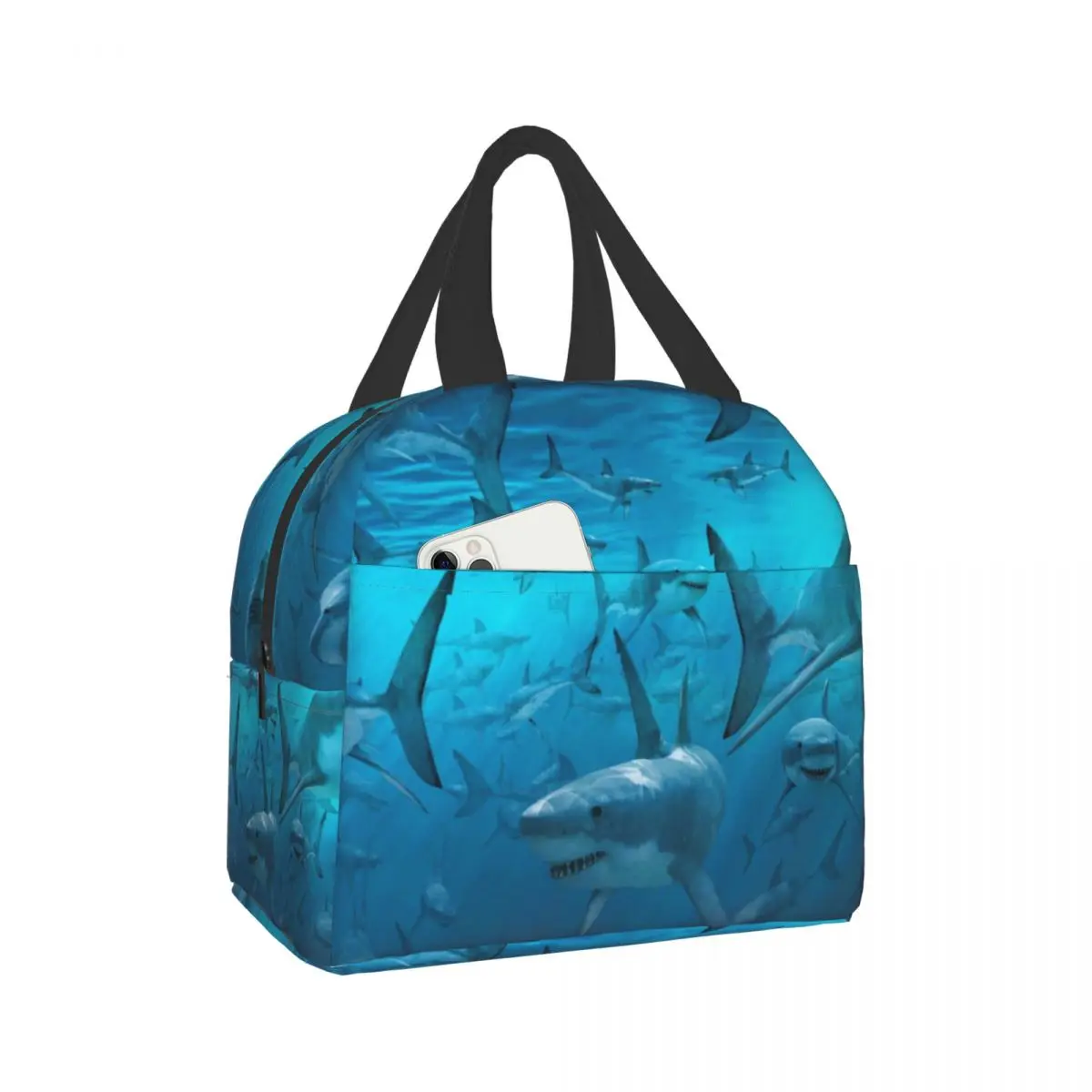 

Сумка-тоут для ланча shark, дорожная Сумочка для пикника с функциональным рисунком акулы, для женщин и детей