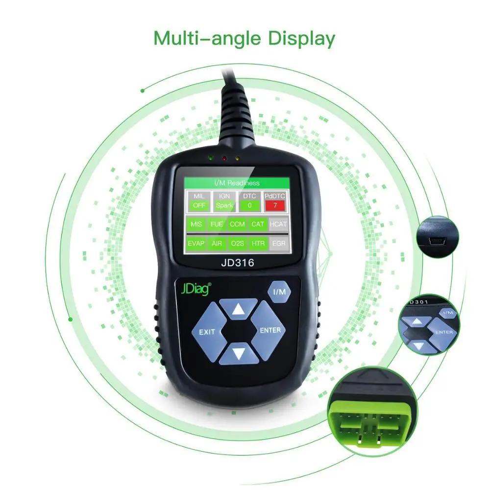 Автомобильный сканер JDiag JD316 OBD2 считыватель кодов неисправностей автомобильного