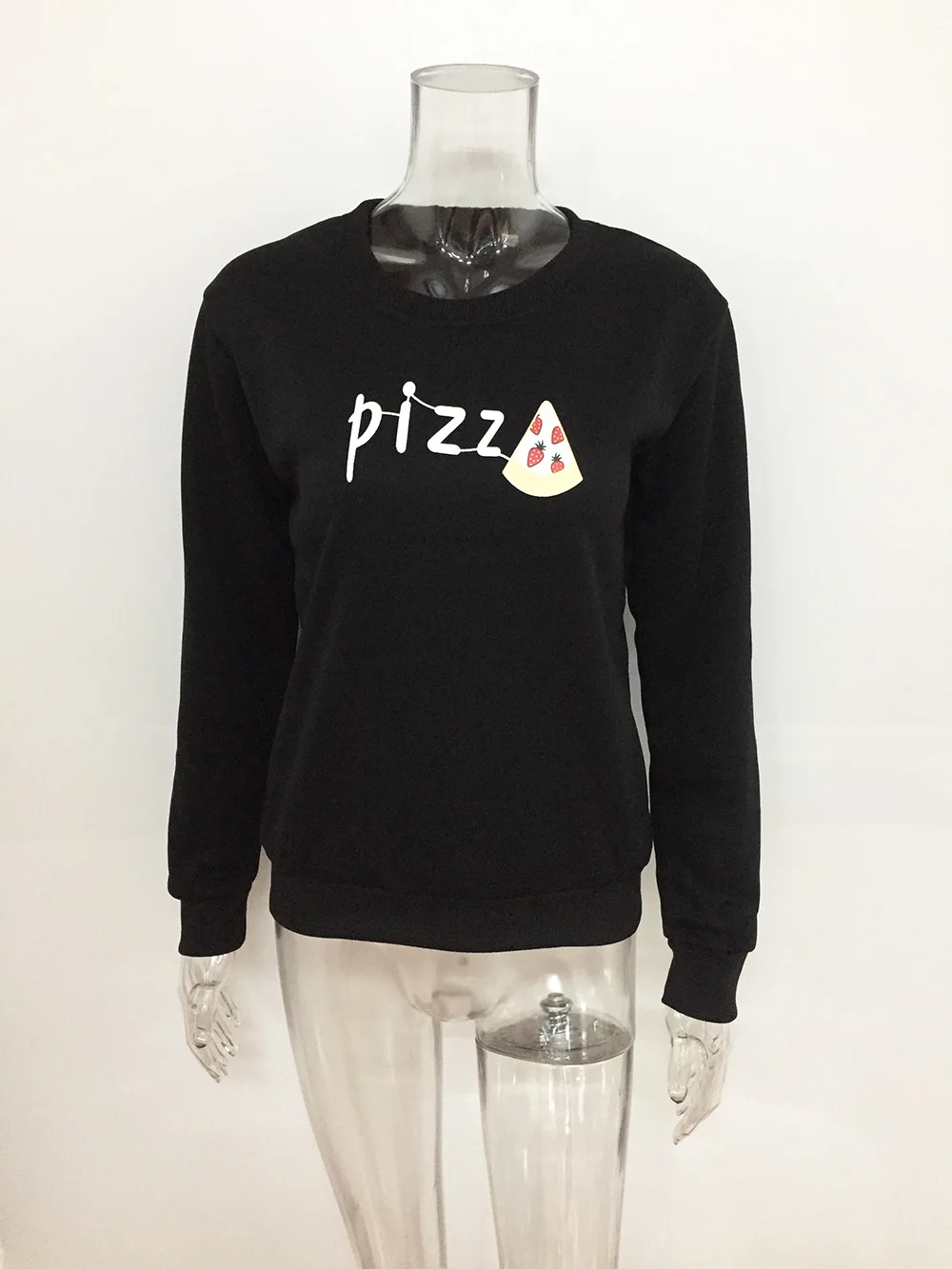 Letter Pizza Hoodies Sweatshirts 2022 Women Casual Kawaii Harajuku New Sweat Punk For Girls Clothing European Tops Korean