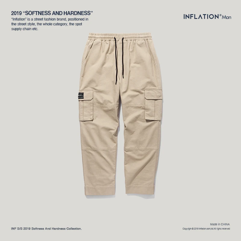 Khaki Инфляция брюки мужские мужская одежда Новые повседневные штаны уличная Мужская брендовая одежда эластичные мужские брюки мужские штаны для бега леггинсы узкие брюки 8869 W - Цвет: Khaki