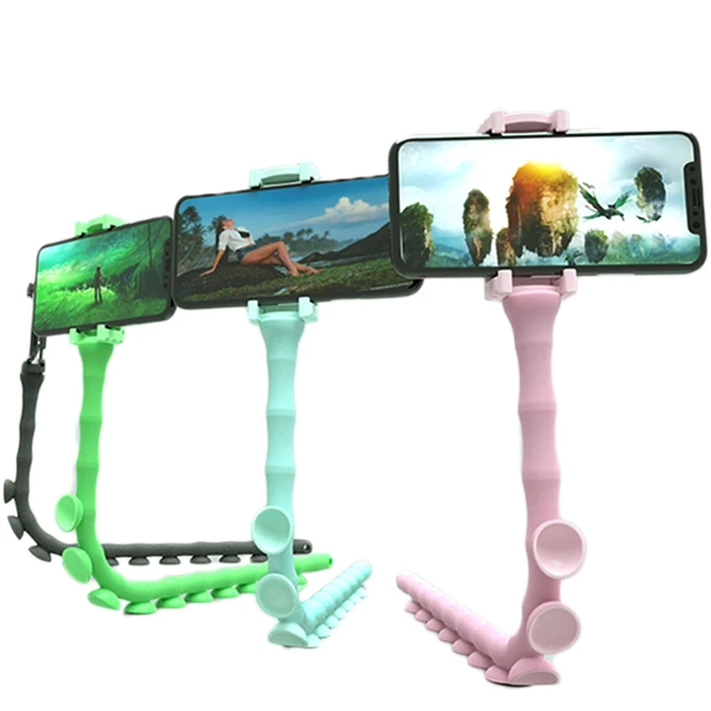 

Universal Lazy Holder Arm Flexible Mobile Phone Holder Suction Cup Stand Wall Desk Bicycle Stents Caterpillars Bracket for Phone