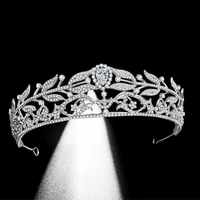 forseven royal princess diadem handmade shining crystal tiaras silver color crowns bridal wedding hair jewelry hair accessory jl