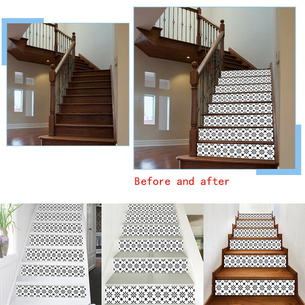 Самоклеящаяся напольная наклейка 6 цветов s образные наклейки для лестницы