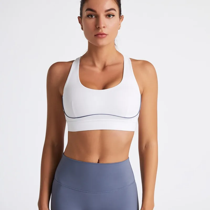 

Mermaid Curve 2021 New Style Sports Bra Quick Dry Striped Patchwork Yoga Tank Crop Top High Intensity Workout Gym Fitness Bras
