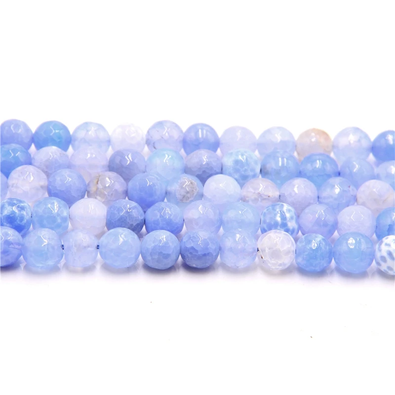 Blue Faceted Yellow Agat Beads Gem stone 6 8 10mm Chalcedony Loose Spacer for Jewelry Making | Украшения и аксессуары