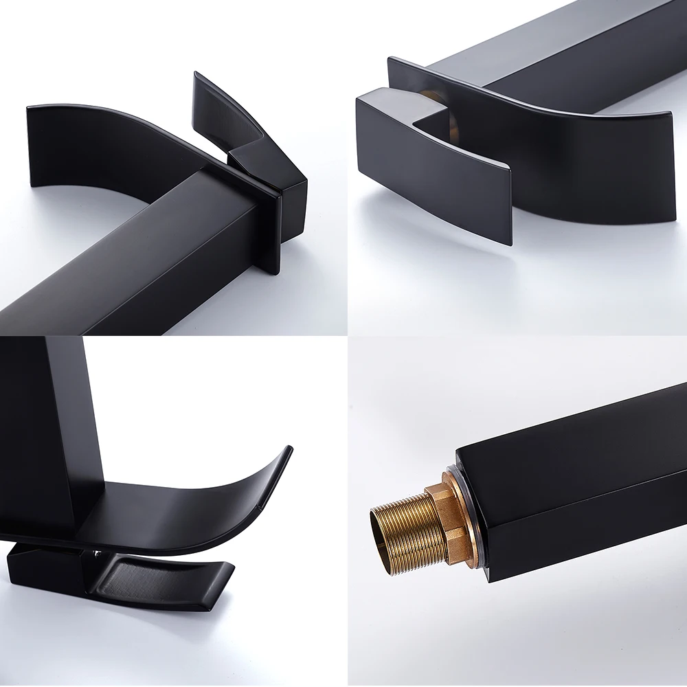 

Waterfall Bathroom Sink Faucet Deck Mount Hot Cold Water Basin Mixer Taps Polished Chrome Lavatory Sink Tap