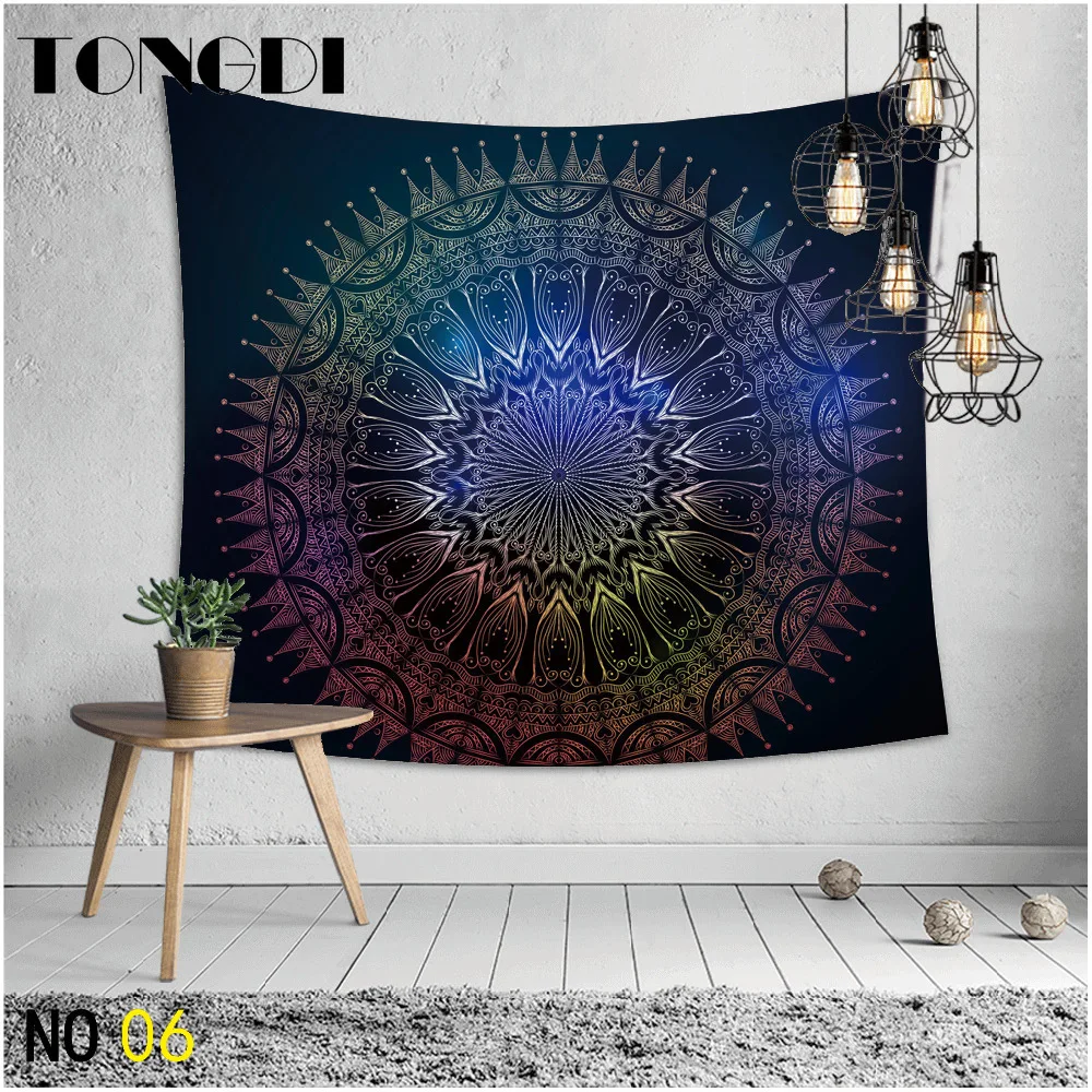Гобелен TONGDI в стиле бохо мандала картина маслом печать настенный подвесной