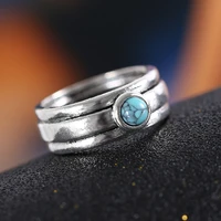 bohemian natural stone rings for women men vintage silver luxurys finger fashion party wedding jewelry accessories