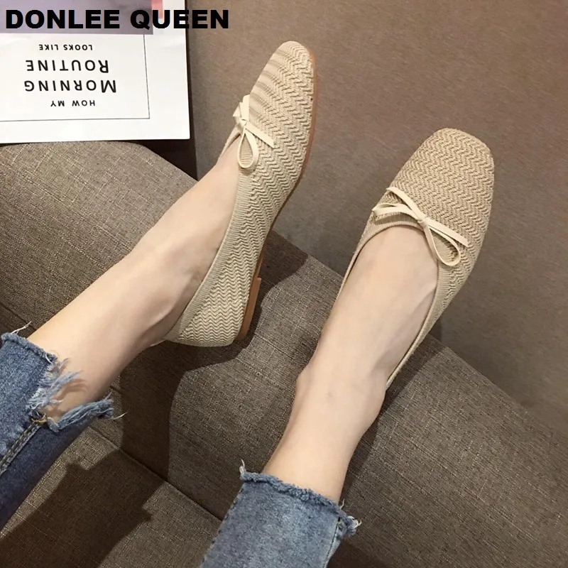 Обувь на плоской подошве женские Балетки без застежки с круглым носком балетки