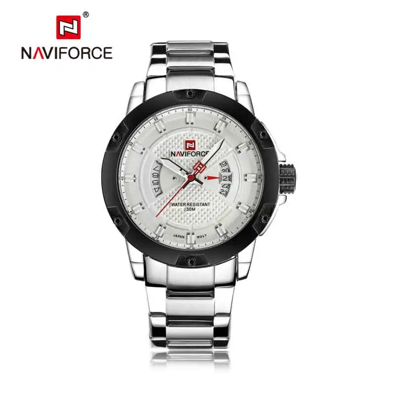 SW NAVIFORCE мужские часы Топ люксовый бренд мужские полностью стальные часы кварцевые часы Аналоговые водонепроницаемые спортивные армейские военные наручные часы - Цвет: SW