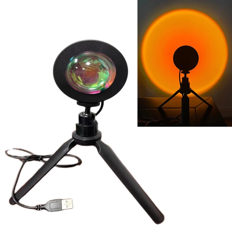 

USB Rainbow Sunset Red Projector Led Night Light Sun Projection Desk Lamp For Bedroom Bar Coffee Store Wall Decoration Lighting