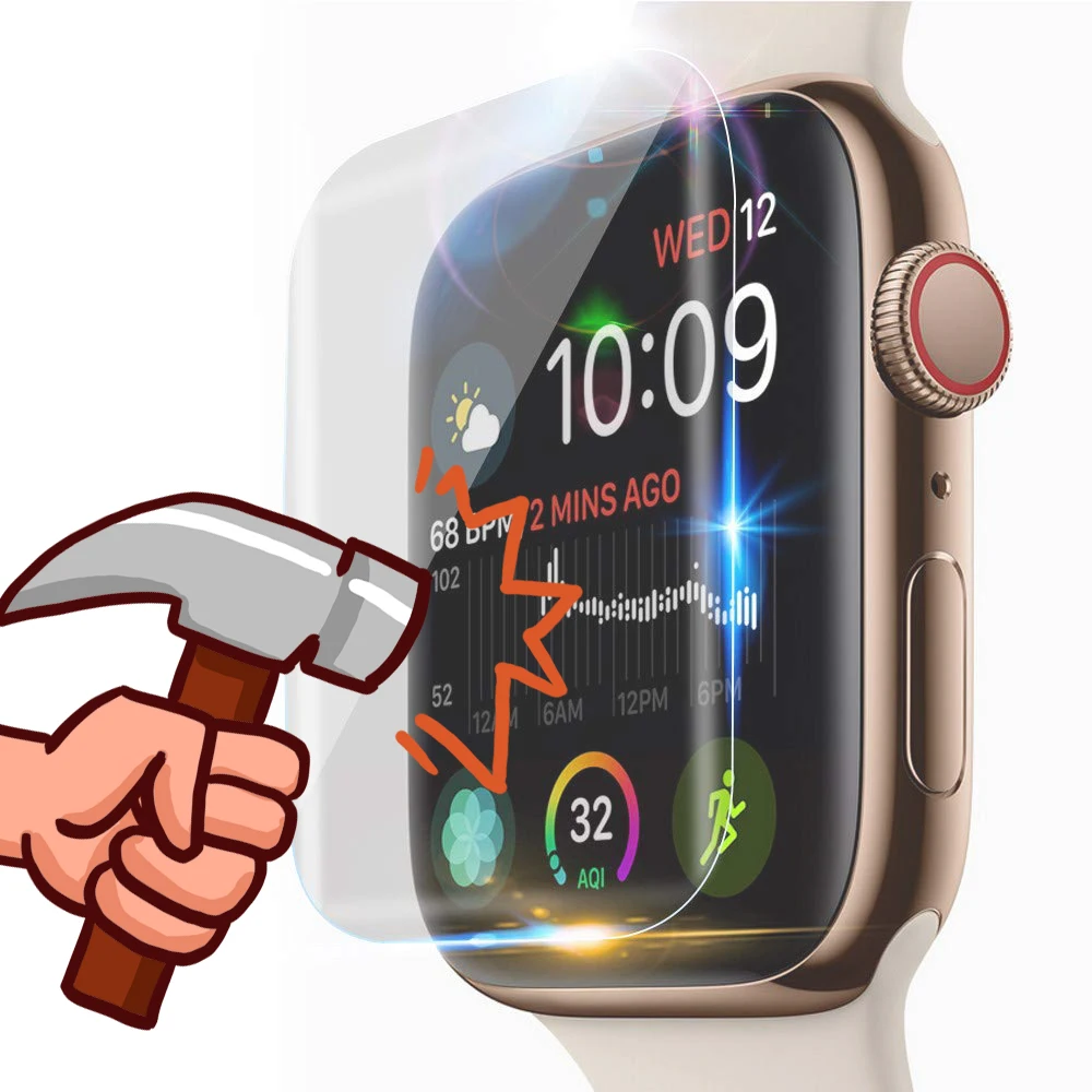 Полное покрытие, полностью гелевая стеклянная пленка для Apple Watch 4, 40, 44 мм, Защита экрана для iWatch серии 4, 3, 2, защитная пленка 38