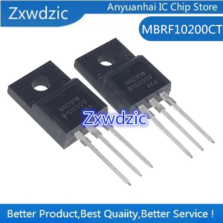 

10pcs 100% New Imported Original MBRF10200CT 10200 TO220F Schottky Rectifier Diode 10A 200V
