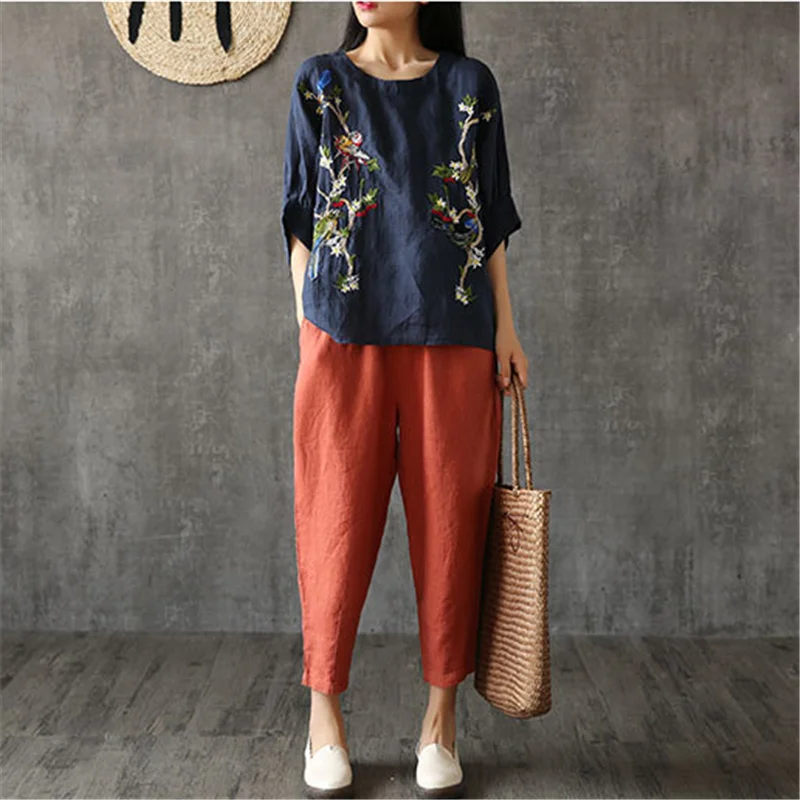 Женские брюки s модные черные свободные шаровары большого размера Элегантные