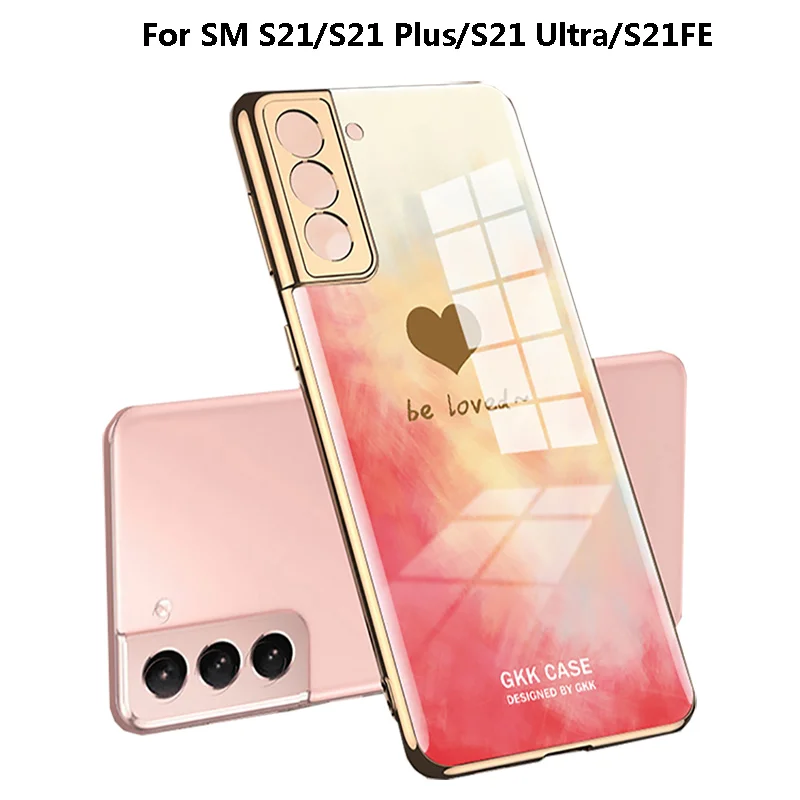 

Tempered Glass Color Painting Cover For Samsung Galaxy S21 S21Plus S21Ultra S21FE Case Camera Protection Case For Samsung S21