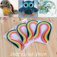 260pcslot 39cm mixed quilling sets color paper stripes stickers for kids childrens strips diy artwork crafts handmade supplies