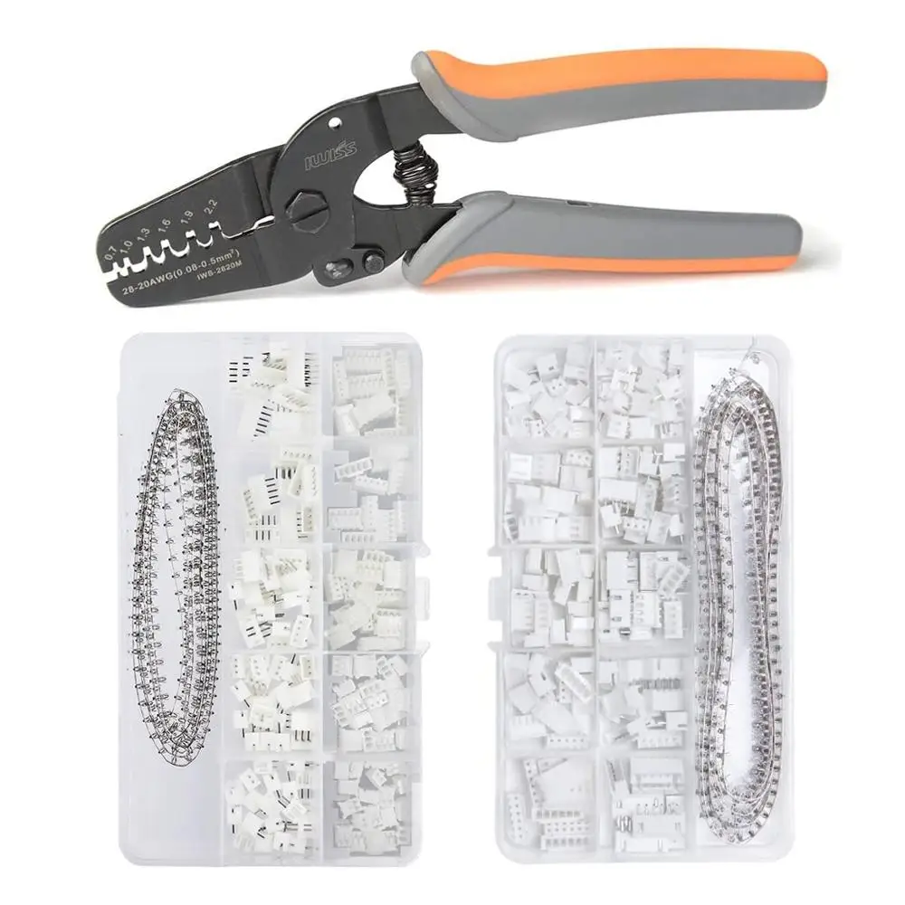

IWS-2820 PH2.0/XH2.54 460pcs Connectors set Mini Micro Open Barrel Crimping pliers hand Tool for JAM, Molex, Tyco, JST Terminal