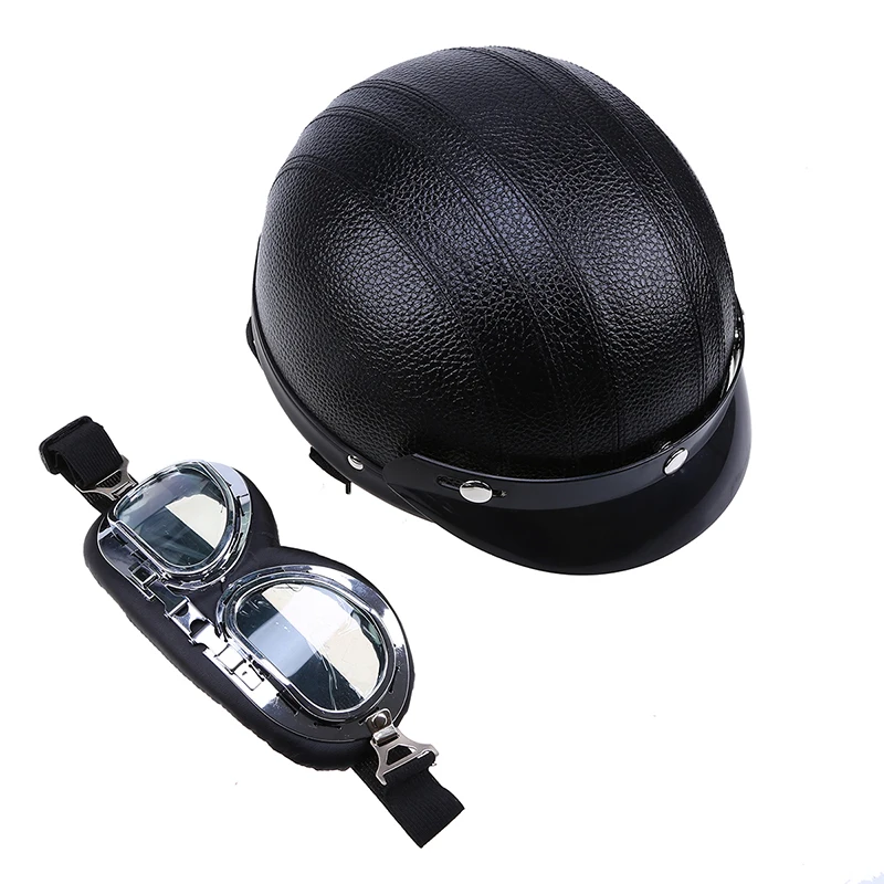 Винтажный мотоциклетный шлем для мотоциклистов кожаный Capacete Casco Casque Cruiser Кафе Racer