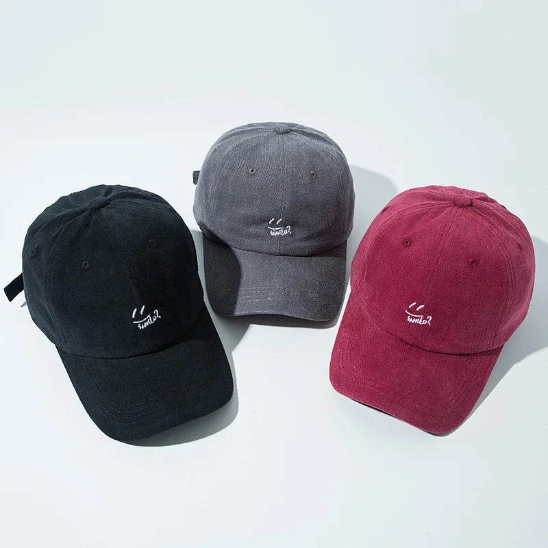 Осенняя кепка со смайликом s для женщин и мужчин Корейская дизайнерская Кепка