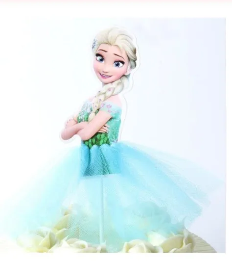 Princess 2 1 Набор «С Днем Рождения» Микки Маус мультфильм торт Топпер кекс флаг бумаги соломинки Беби-Шауэр выпечка торта ко дню рождения вечерние украшения - Цвет: Princess 2