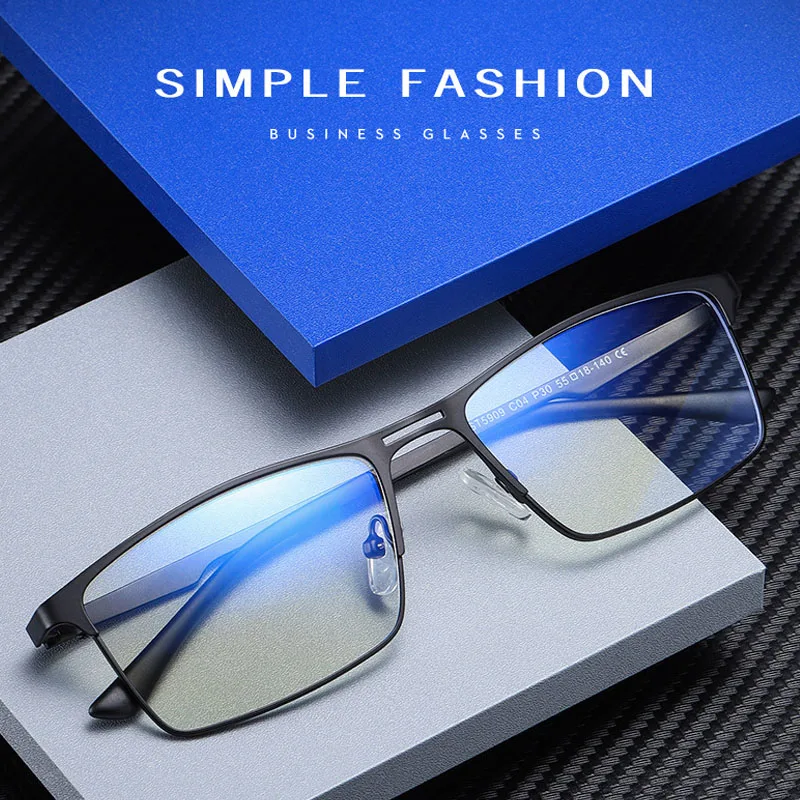 

Fashion Anti Blue Ray Glasses For Men Rectangular Alloy Spectacle Frame Women Computer Screen Eye Protector Glasses Unisex