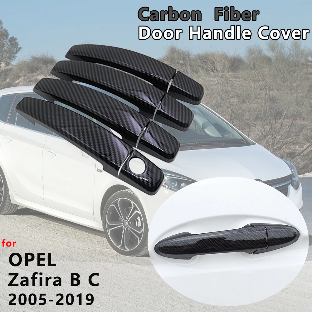 Внешний глянцевый черный чехол из углеродного волокна для дверных ручек