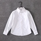 Белые рубашки для девочек блузка с воротником Питер Пэн с длинными рукавами Школьная одежда для девочек-подростков 8, 10, 12, 14 лет