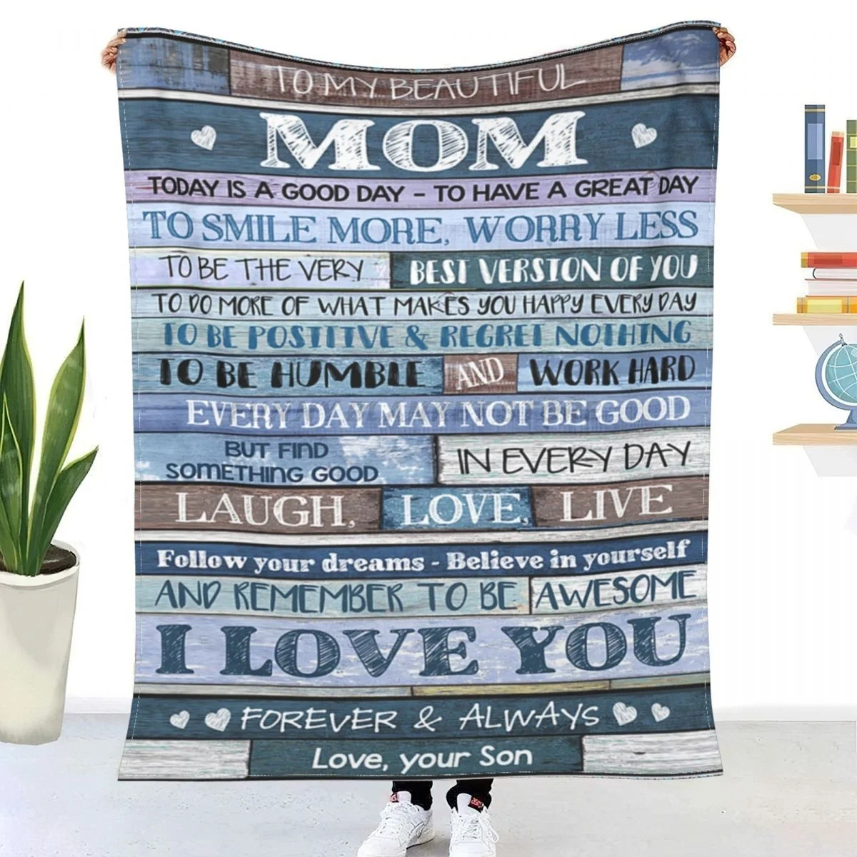 

FOLLOW YOUR DREAMS ; GREAT GIFT FOR MOM Sherpa Blankets Ultra Soft Flannel Fleece Throw Blankets for Couch Sofa Bed