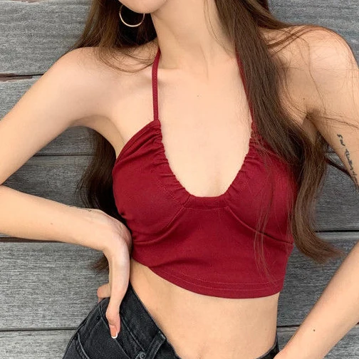 

Short slings with beauty vests Women's Summer Trim Show Slim Bottoms Tops cute tops women SHORT Hollow Out