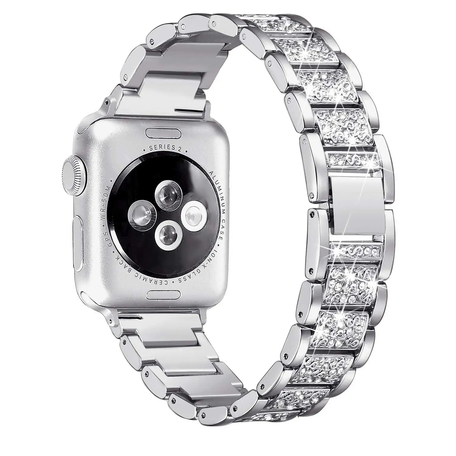 silver Бриллиантовый ремешок для Apple Watch 38 мм 42 мм, металлические стразы, сменный Браслет для женщин iWatch, ремешок 40 мм, 44 мм, серия 5, 4 - Цвет ремешка: silver