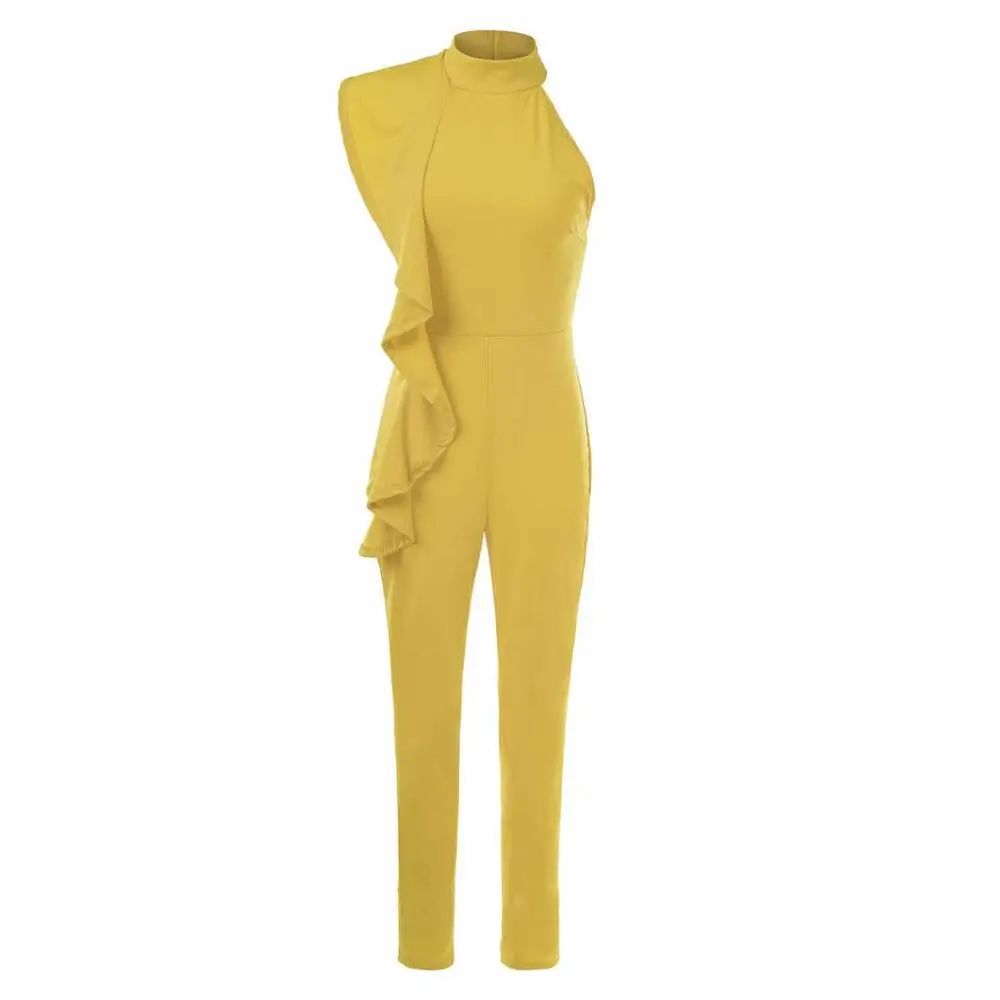 Женский Длинный комбинезон элегантный сексуальный с оборками для вечеринки