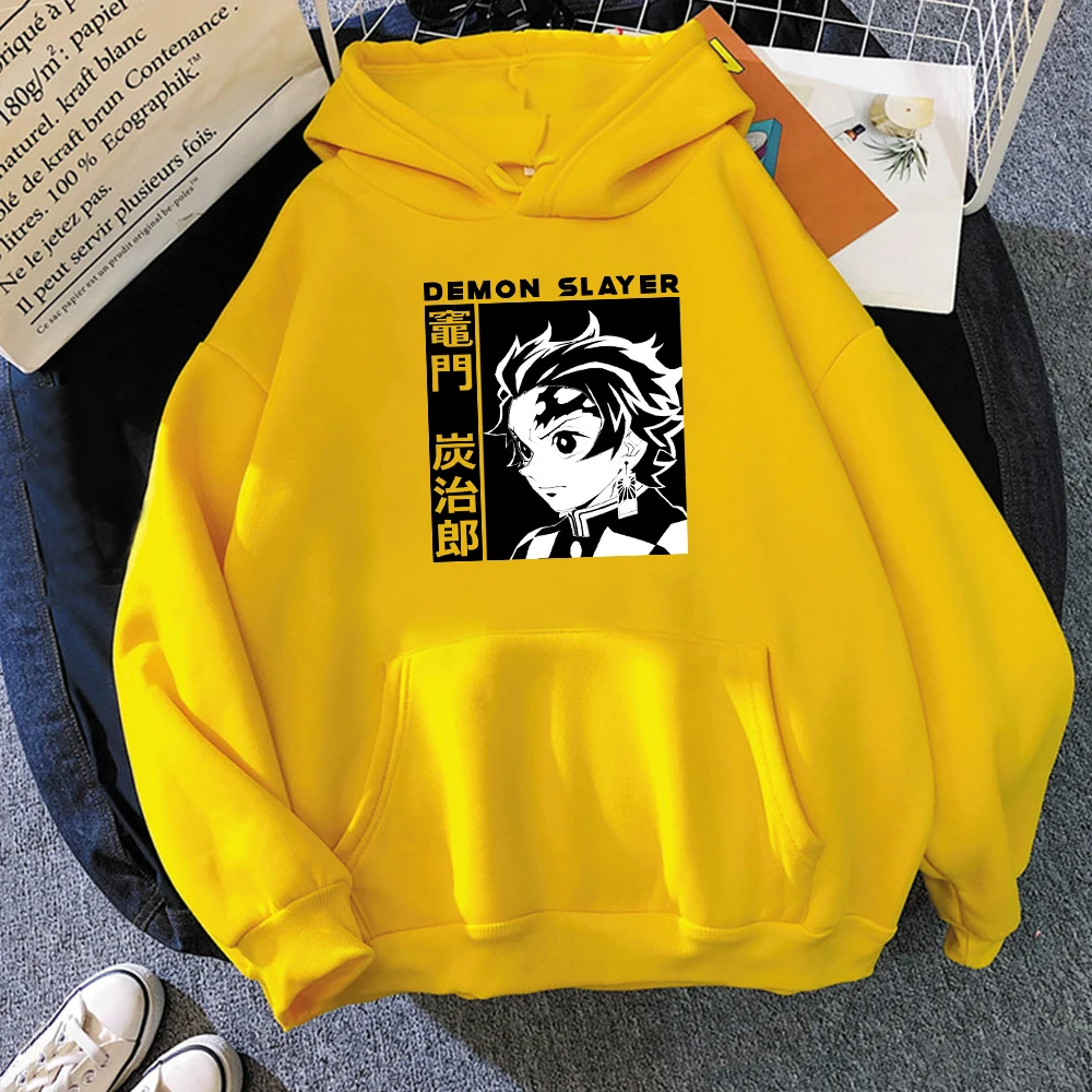 

Demon Slayer Hoodie Anime Sweatshirt Unisex Hip Hop Oversize Women Tanjirou Comic Printed Japan Harajuku Streetwear Men Pullover