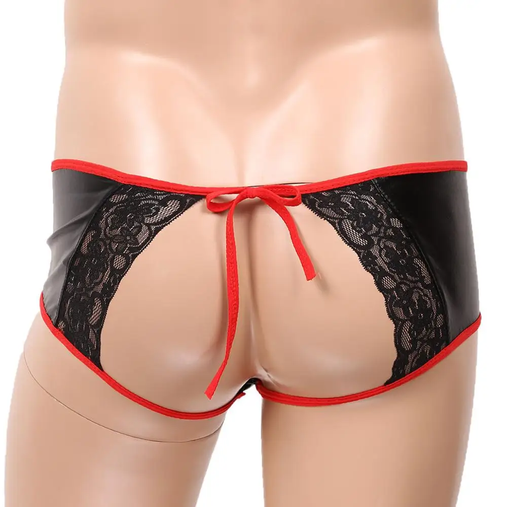 Мужское нижнее белье сексуальные Эротические трусики с открытой ягодицей и