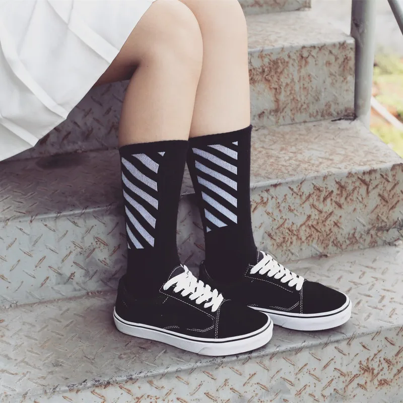 

Crew Mens Socks Casual Man Cotton Sox Striped Black White Standard Sock Men Autumn Winter Fashion Adult Trendy Calcetines Hombre