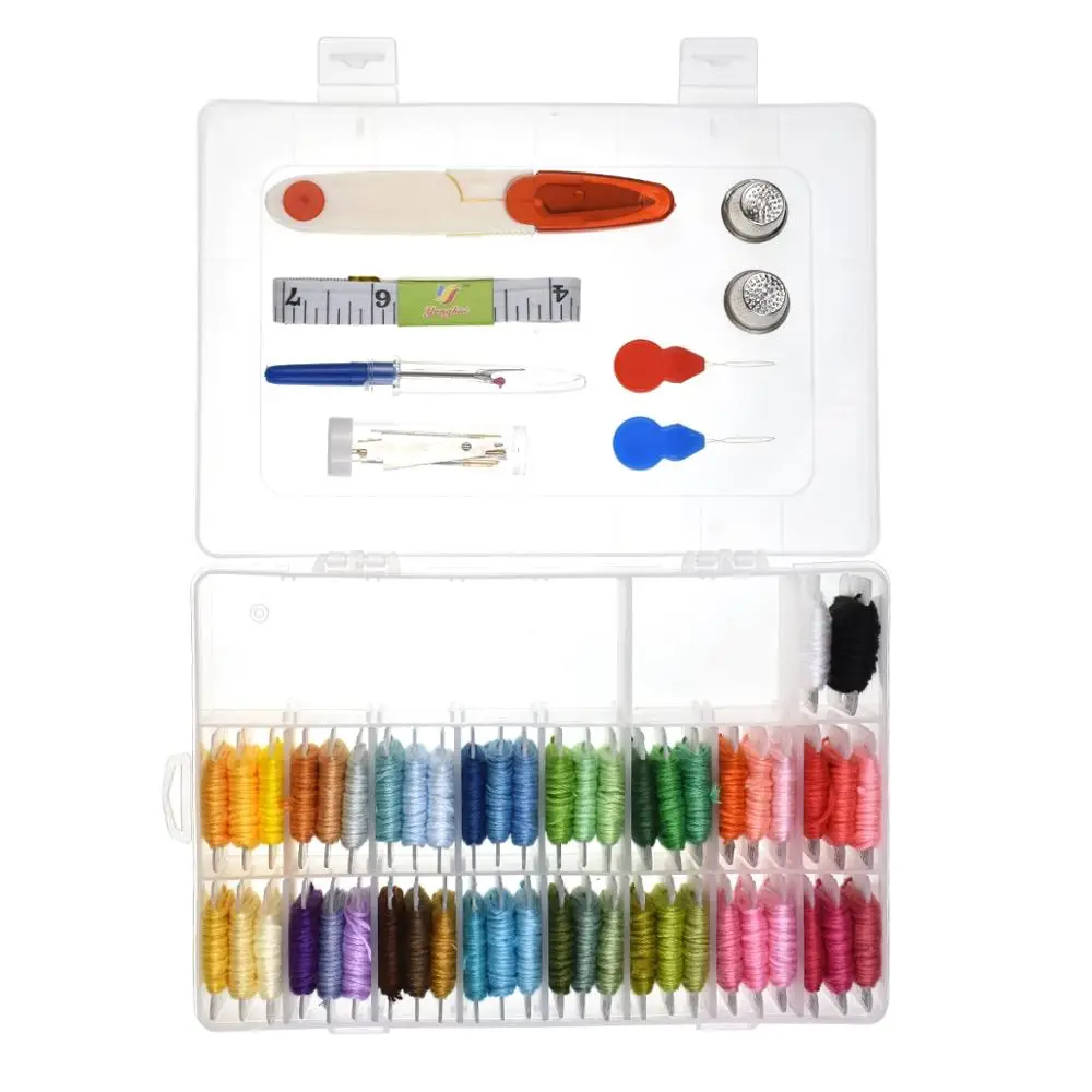 

Embroidery Floss with Organizer Storage Box String Embroidery Thread Kit&Cross Stitch Thread for String Making Bracelets Gift