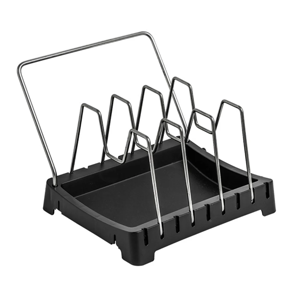 

Бытовая полка для крышек кастрюль из нержавеющей стали, кухонная полка для хранения кастрюль, регулируемая полка, сливная полка, кронштейн ...