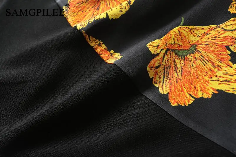 

Winter Dresses Women 2021 New Elegant Fashion Clothing Flower Retro O Neck A-line Plus Size Patchwork Autumn Dress For Woman 4XL