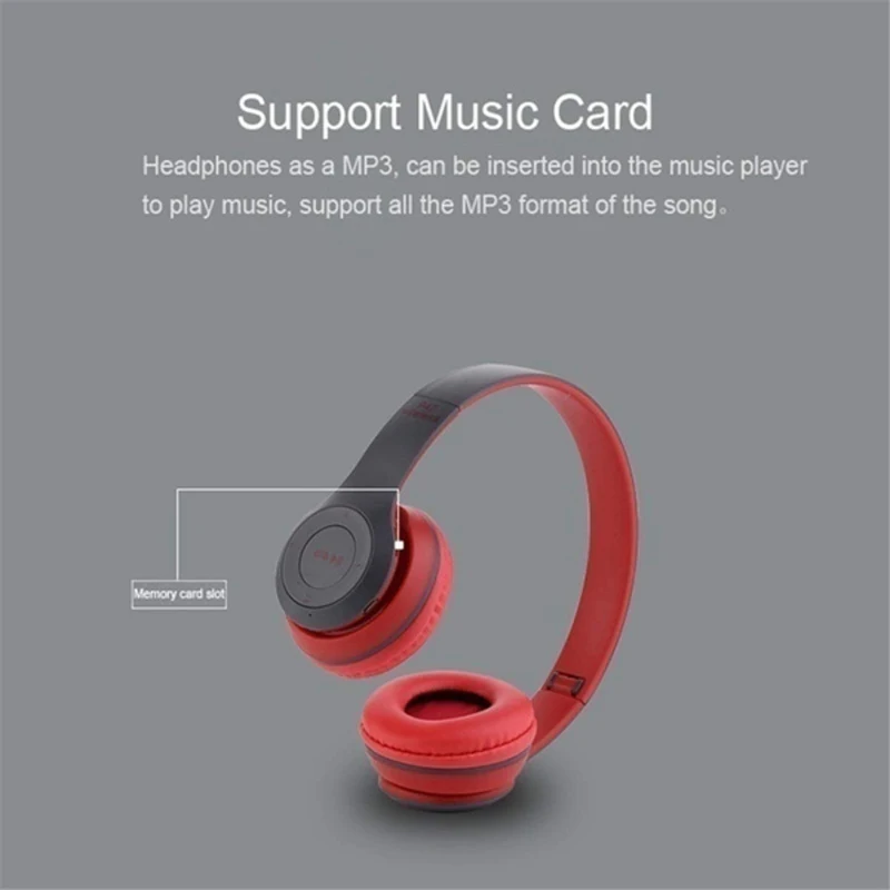 Беспроводная гарнитура Bluetooth-наушники складные наушники с микрофоном MP3-плеер